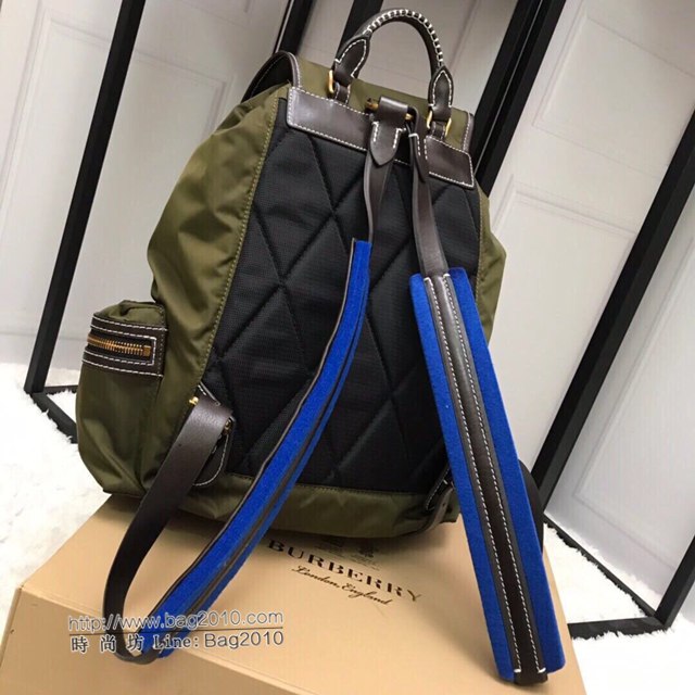 Burberry專櫃新款雙肩包 巴寶莉大號緝明線軍旅背包  db1141